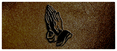 DNSEMP-L-516-BK-SH-BR Black Praying Hands Shimmer Brown